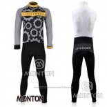 2010 Maillot Cyclisme Livestrong Gris Manches Longues et Cuissard