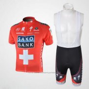 2010 Maillot Cyclisme Saxo Bank Champion Suisse Manches Courtes et Cuissard