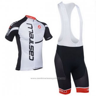 2013 Maillot Cyclisme Castelli Noir et Blanc Manches Courtes et Cuissard