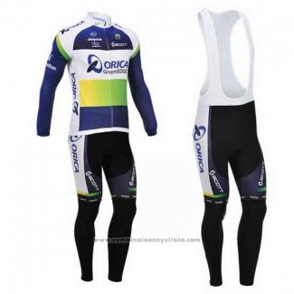 2013 Maillot Cyclisme Orica GreenEDGE Bleu Manches Longues et Cuissard