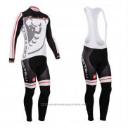 2014 Maillot Cyclisme Castelli Noir Blanc Manches Longues et Cuissard