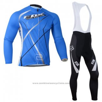 2014 Maillot Cyclisme Fox Azur Manches Longues et Cuissard