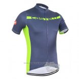 2016 Maillot Cyclisme Castelli Gris et Vert Manches Courtes et Cuissard