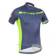 2016 Maillot Cyclisme Castelli Gris et Vert Manches Courtes et Cuissard