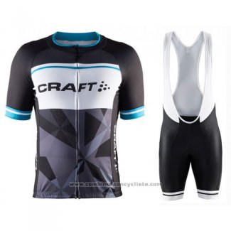 2016 Maillot Cyclisme Craft Bleu et Noir Manches Courtes et Cuissard