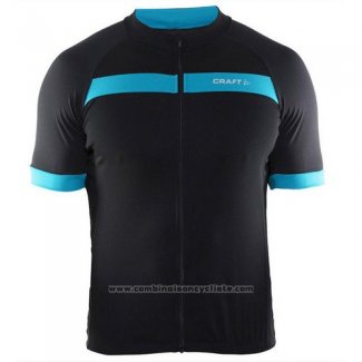 2016 Maillot Cyclisme Craft Noir et Bleu Manches Courtes et Cuissard