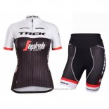 2016 Maillot Cyclisme Femme Trek Noir et Rouge Manches Courtes et Cuissard