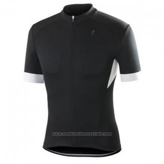 2016 Maillot Cyclisme Specialized Brillant Noir et Blanc Manches Courtes et Cuissard