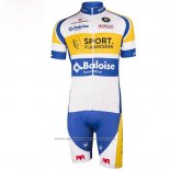 2016 Maillot Cyclisme Sport Vlaanderen Baloise Blanc et Jaune 7 Manches Courtes et Cuissard