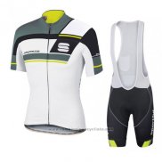 2016 Maillot Cyclisme Sportful Blanc et Gris Manches Courtes et Cuissard