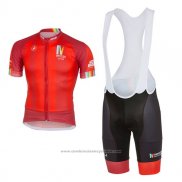 2017 Maillot Cyclisme Castelli Maratone Rouge Manches Courtes et Cuissard