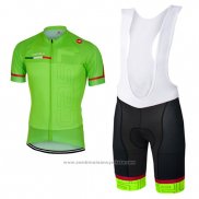 2017 Maillot Cyclisme Castelli Vert Manches Courtes et Cuissard