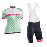 2017 Maillot Cyclisme Femme Northwave Vert et Rose Manches Courtes et Cuissard