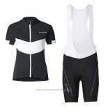 2017 Maillot Cyclisme Femme Vaude Noir et Blanc Manches Courtes et Cuissard