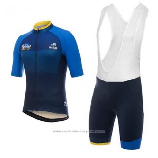 2017 Maillot Cyclisme Giro d'Italia Fonce Bleu Manches Courtes et Cuissard