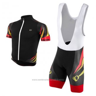 2017 Maillot Cyclisme Pearl Izumi Noir et Rouge Manches Courtes et Cuissard