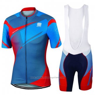 2017 Maillot Cyclisme Sportful Bleu Manches Courtes et Cuissard