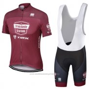 2017 Maillot Cyclisme Strade Bianche Trek Rouge Manches Courtes et Cuissard