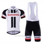 2017 Maillot Cyclisme Sunweb Blanc Manches Courtes et Cuissard