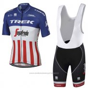 2017 Maillot Cyclisme Trek Segafredo Champion Etats-Unis Manches Courtes et Cuissard