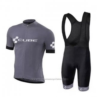 2018 Maillot Cyclisme Cube Gris Manches Courtes et Cuissard