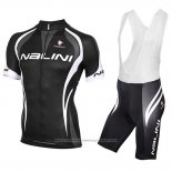 2018 Maillot Cyclisme Nalini Noir et Blanc Manches Courtes et Cuissard