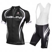 2018 Maillot Cyclisme Nalini Noir et Blanc Manches Courtes et Cuissard