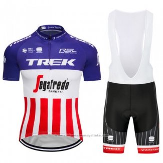 2018 Maillot Cyclisme Trek Segafredo Fuchsia Blanc Rouge Manches Courtes Cuissard