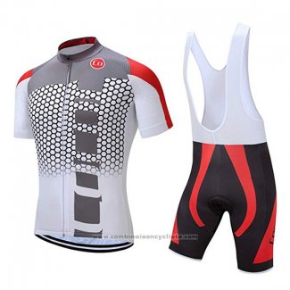 2019 Maillot Cyclisme Coconut Ropamo Gris Rouge Manches Courtes et Cuissard