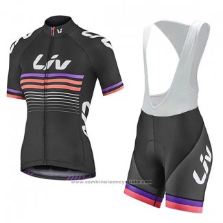 2019 Maillot Cyclisme Femme Liv Noir Fuchsia Manches Courtes et Cuissard