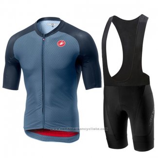 2019 Maillot Cyclisme Castelli Aero Race Bleu Rouge Manches Courtes et Cuissard