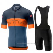 2019 Maillot Cyclisme Castelli Prologo 6 Gris Orange Manches Courtes et Cuissard