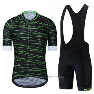 2019 Maillot Cyclisme Etixxl Noir Vert Manches Courtes et Cuissard