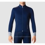 2019 Maillot Cyclisme La Passione Bleu Gris Manches Longues et Cuissard