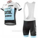 2019 Maillot Cyclisme Lotto NL-Jumbo Bleu Blanc Manches Courtes et Cuissard