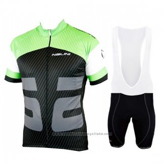 2019 Maillot Cyclisme Nalini Vert Noir Manches Courtes et Cuissard