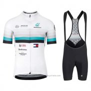 2020 Maillot Cyclisme Assos Blanc Bleu Noir Manches Courtes et Cuissard