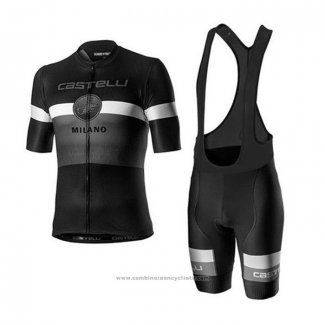 2020 Maillot Cyclisme Castelli Noir Blanc Manches Courtes et Cuissard