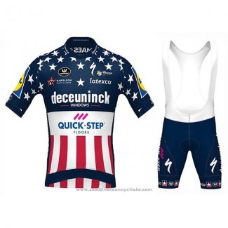 2020 Maillot Cyclisme Deceuninck Quick Step Champion USA Manches Courtes et Cuissard