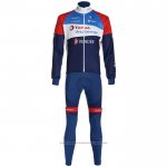 2020 Maillot Cyclisme Direct Energie Profond Bleu Rouge Manches Longues et Cuissard