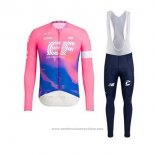 2020 Maillot Cyclisme EF Education First Rose Manches Longues et Cuissard