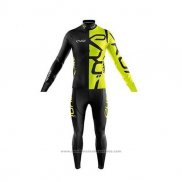 2020 Maillot Cyclisme EKOI Noir Jaune Manches Longues et Cuissard