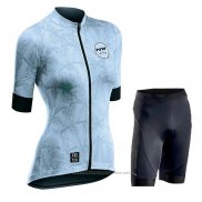 2020 Maillot Cyclisme Femme Northwave Bleu Noir Manches Courtes et Cuissard