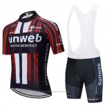 2020 Maillot Cyclisme Sunweb Noir Rouge Manches Courtes et Cuissard