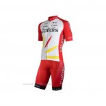 2021 Maillot Cyclisme Cofidis Rouge Blanc Manches Courtes et Cuissard