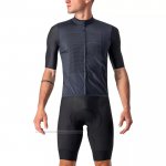 2022 Maillot Cyclisme Castelli Profond Gris Manches Courtes et Cuissard