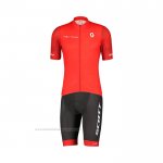 2022 Maillot Cyclisme Scott Rouge Manches Courtes et Cuissard