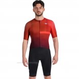 2023 Maillot Cyclisme Sportful Rouge Manches Courtes et Cuissard