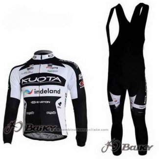 2010 Maillot Cyclisme Kuota Noir et Blanc Manches Longues et Cuissard