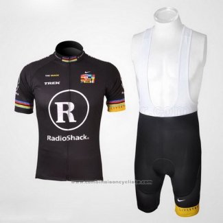 2010 Maillot Cyclisme Radioshack Noir et Jaune Manches Courtes et Cuissard